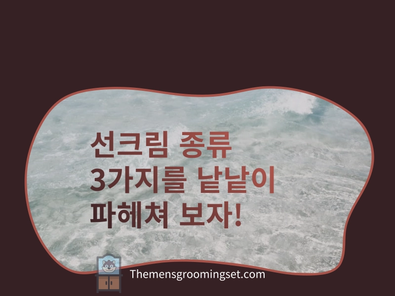 선크림 종류 3가지 대표 이미지